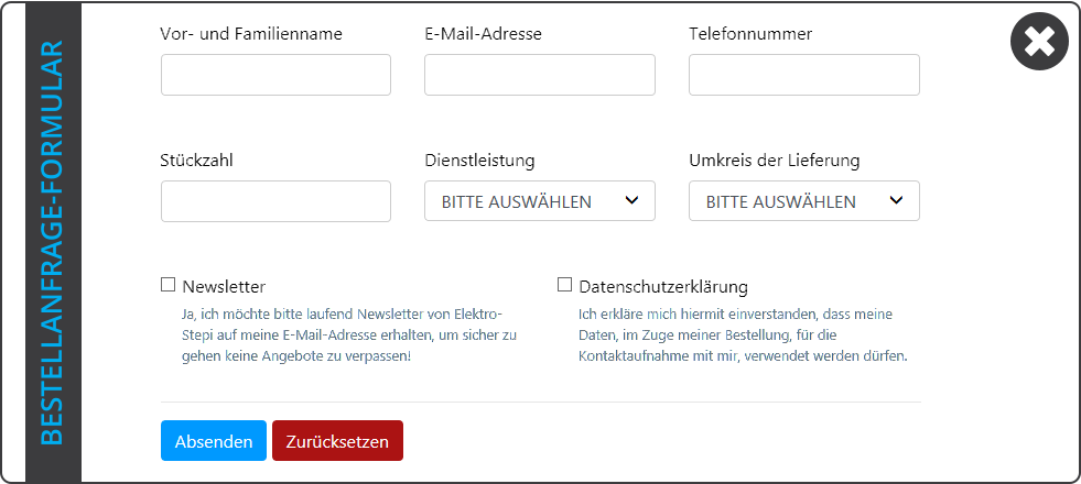 BESTELLANFRAGE-FORMULAR
