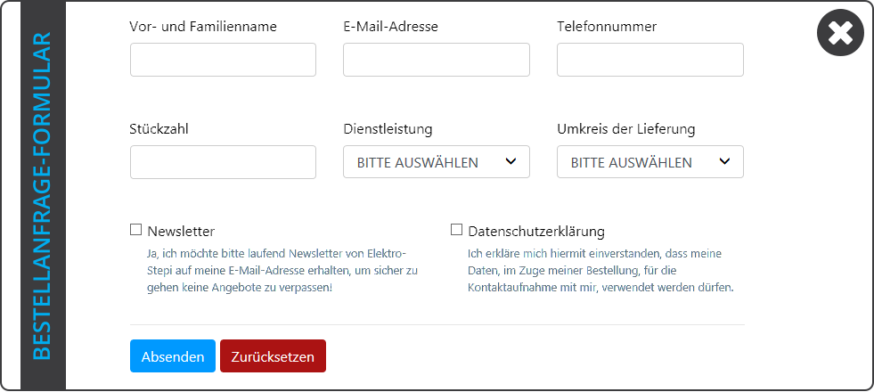 BESTELLANFRAGE-FORMULAR